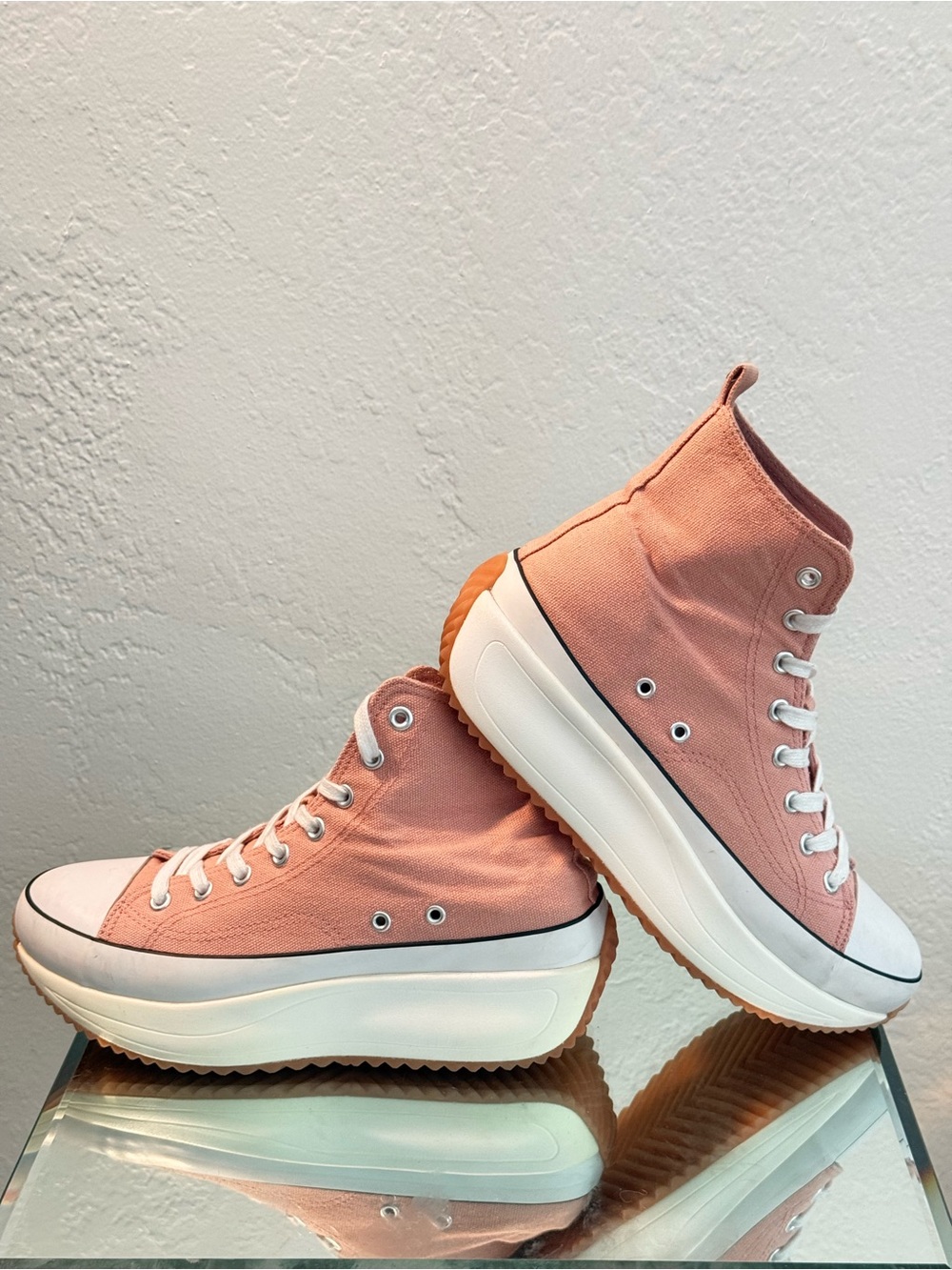MADDEN GIRL Winnona Pink Canvas Platform High Top Sneakers Size 8.5